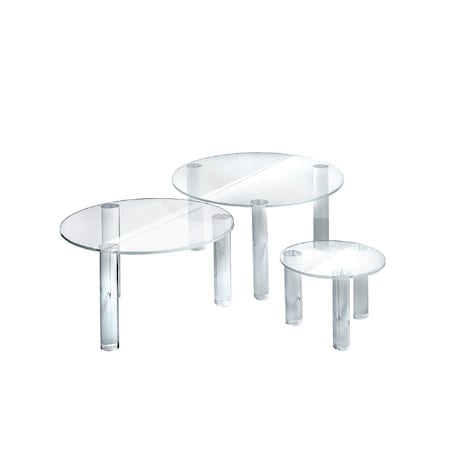 Azar Displays 3-Piece Acrylic Small Round Riser Set 515304